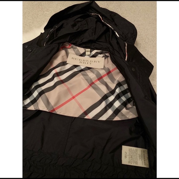 Burberry Brit Black Short Raincoat with Hood - Picture 2 of 3